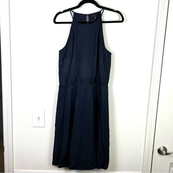 Banana Republic navy a line halter dress fully lined womens size 6 - Picture 1 of 11